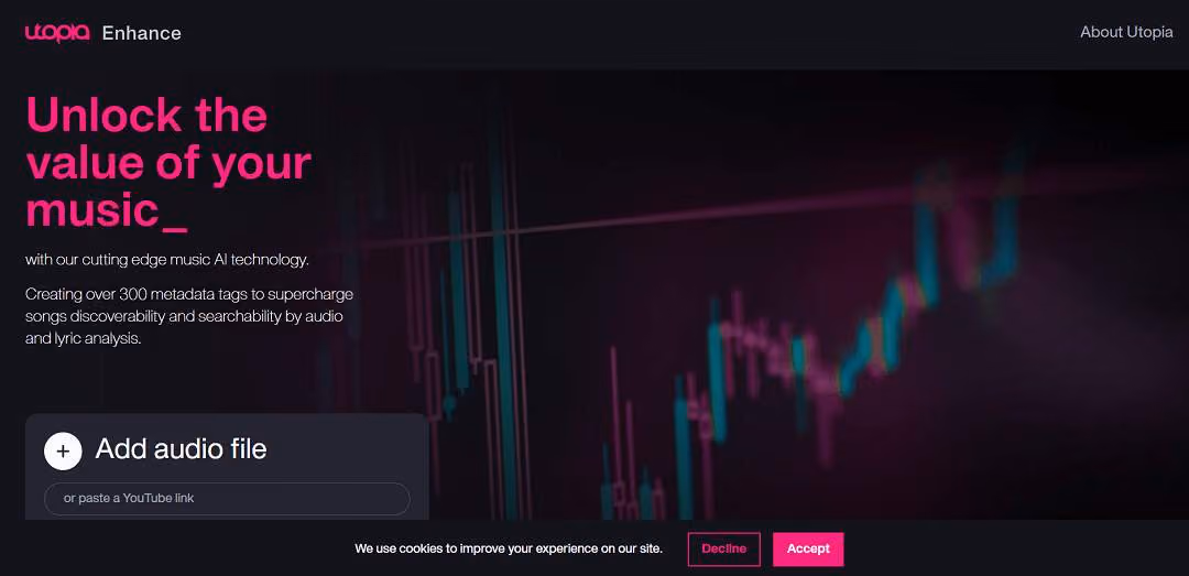 Utopia Enhance, developed by Utopia Music, is an advanced music AI tool designed to improve the discoverability of songs by enhancing their metadata.