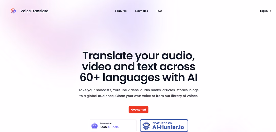 VoiceTranslate is a versatile translation tool catering to podcasters, YouTube creators, and translation agencies. It utilizes cutting-edge AI technology to accurately translate text, audio, and video content into over 60 languages, including English, Spanish, Chinese, and more.