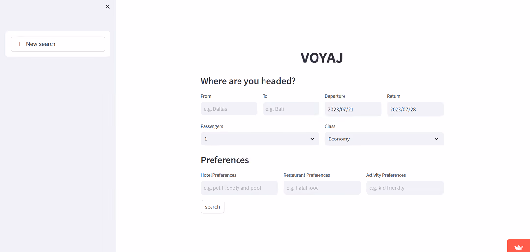 Voyaj is an AI-powered travel tool that helps users find their perfect destination