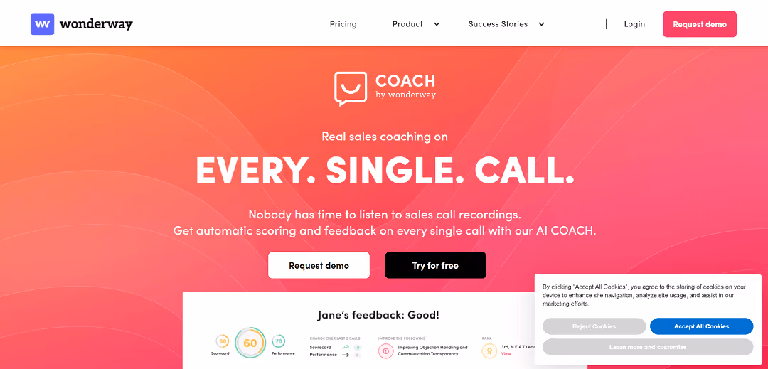 Wonderway Coach is an AI-powered sales coaching tool designed for sales professionals and managers seeking to enhance their sales teams' performance. It employs ChatGPT to evaluate and offer feedback on sales calls, effectively simulating the guidance of a real-life sales coach.