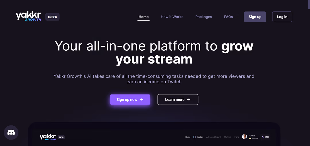 Yakkr Growth's AI takes care of all the time-consuming tasks needed to get more viewers and earn an income as a streamer.