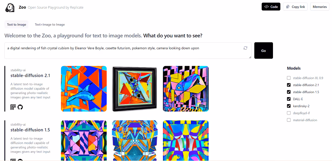 Zoo is an innovative platform that generates photo-realistic images from text inputs using a variety of AI models.