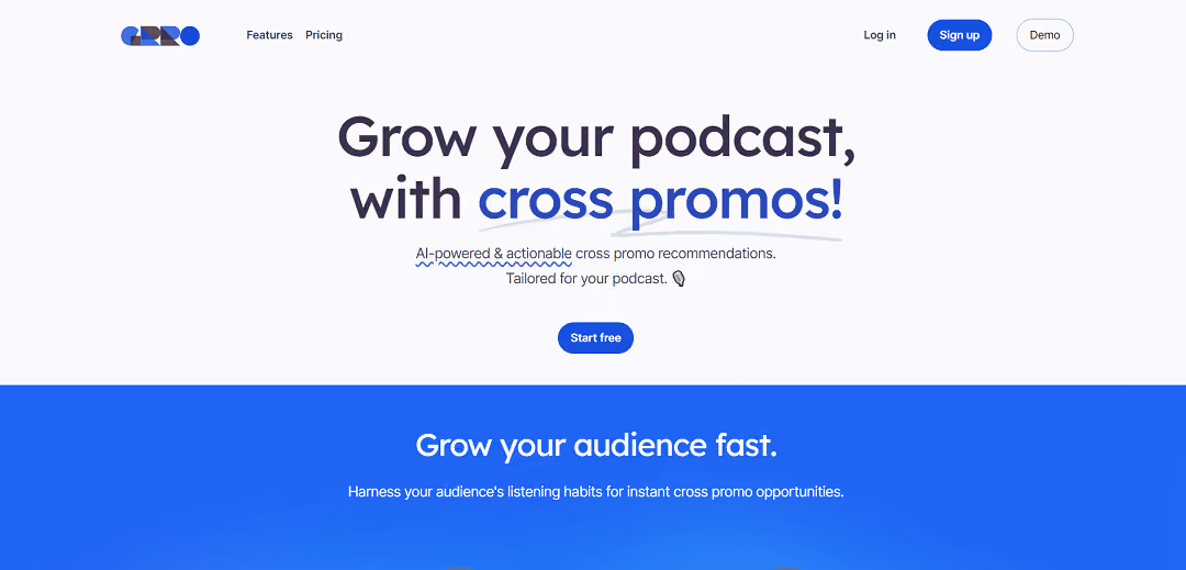 Grro is a powerful AI-driven tool tailored to aid podcasters in expanding their listener base through strategic cross-promotions. Leveraging Echo's Audience Graph, it provides podcasters with insightful data on how well their podcast is performing in their chosen topics and in comparison to their peers.