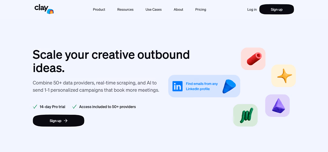Clay, an AI-powered tool, redefines creative outbound strategies by amalgamating data from over 50 providers, real-time web scraping, and artificial intelligence. It empowers users to craft highly personalized campaigns for increased meeting bookings.