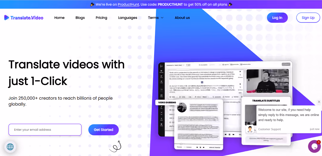 Translate.Video (Vitra.ai), is a user-friendly video translation tool that streamlines the process of translating video content into multiple languages. It boasts an array of automated features, including caption generation, transcript creation, subtitle integration, and dubbing capabilities.