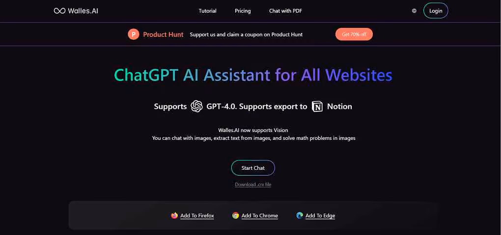 Walles.AI is a browser personal AI assistant that empowers you to work smarter and learn faster on the web.