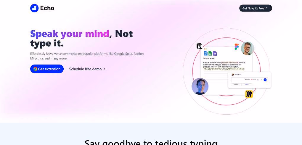 Echo - With echo, easily add voice comments with voice-to-text transcription to your voice note to documents, assignments, emails and collaborative spaces.