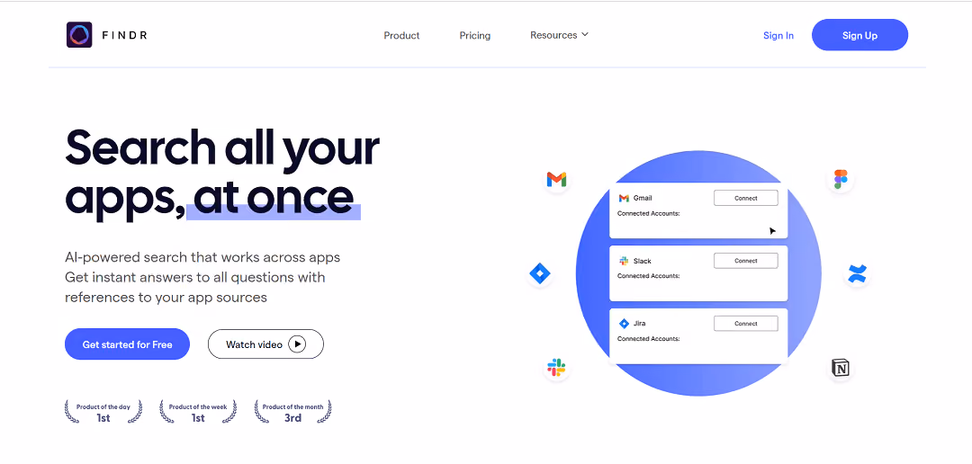 Findr is an AI-powered search platform that enables users to search across all their apps at once, offering a streamlined approach to finding information.