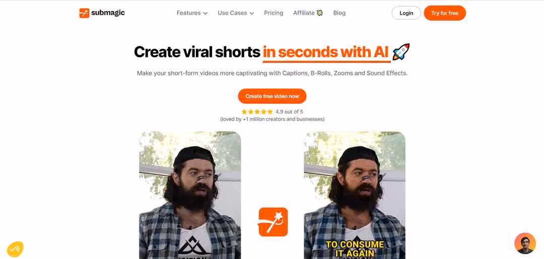 Submagic is an innovative tool driven by artificial intelligence, aimed at revolutionizing the process of video content creation.