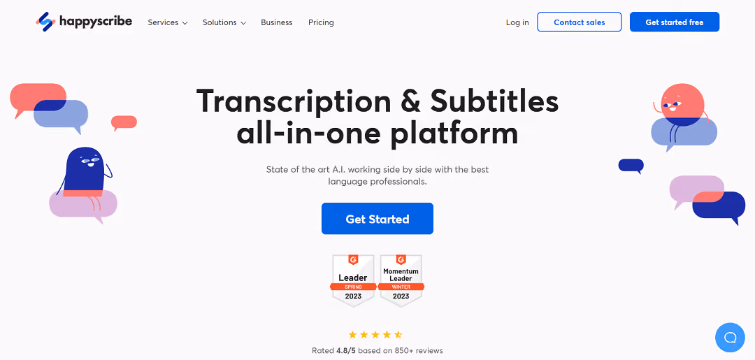 Happy Scribe is an advanced transcription and subtitling service that uses both automated and human-assisted processes to transform audio and video into text. 