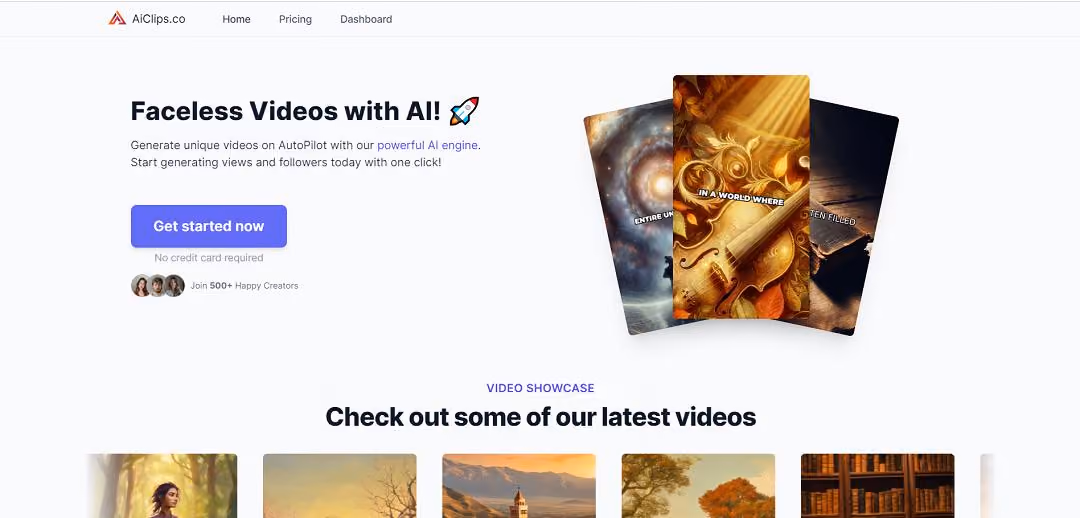 AiClips.co is a cutting-edge platform designed to revolutionize how users create faceless videos for social media. By harnessing the power of artificial intelligence, it streamlines the video creation process, making it accessible and efficient for everyone from casual users to professional content creators.