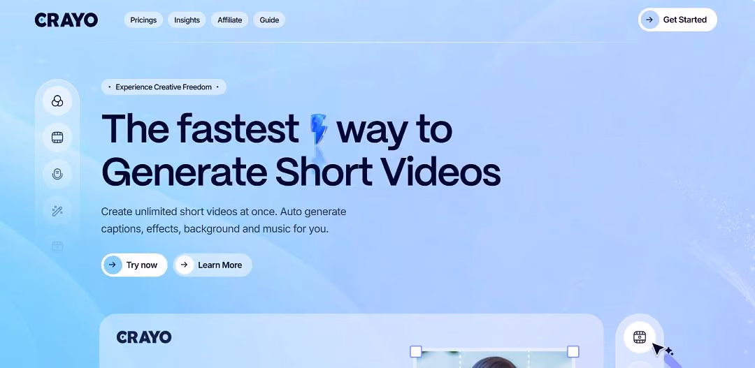 Crayo AI is an innovative tool designed to streamline the video creation process, especially for platforms like TikTok and YouTube Shorts.