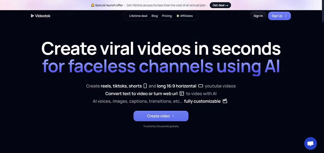 Videotok is an innovative AI-powered video creation platform that revolutionizes the way short-form content is produced. 