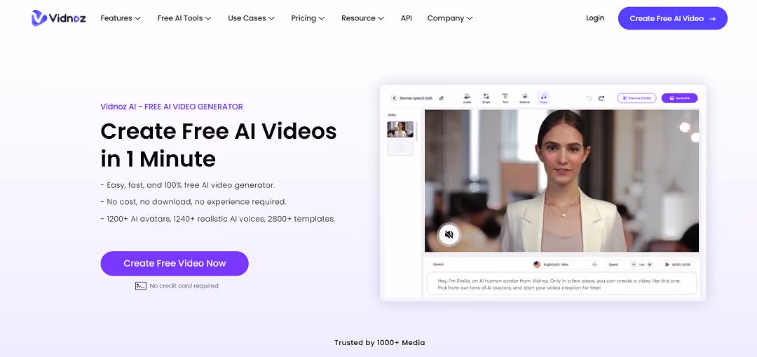 Vidnoz is an innovative AI-powered video creation platform that caters to a wide range of users, from individual content creators to large enterprises.