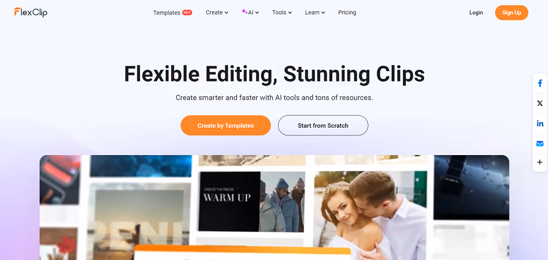 FlexClip is a powerful online video editor designed to simplify video creation for users of all skill levels. Ideal for producing content for platforms like YouTube and social media.