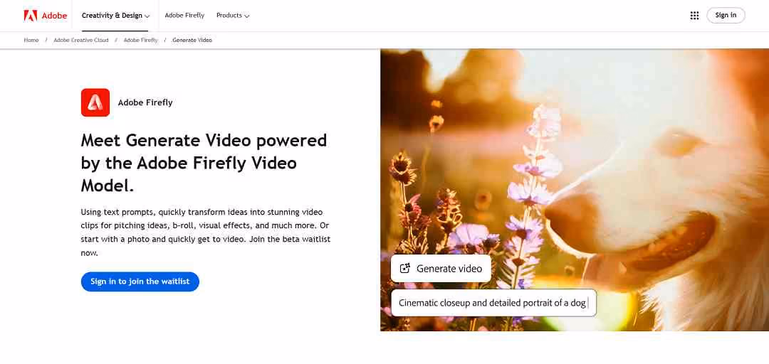 Adobe's AI video generator, powered by the Firefly Video Model, makes video creation simpler and more accessible for everyone.