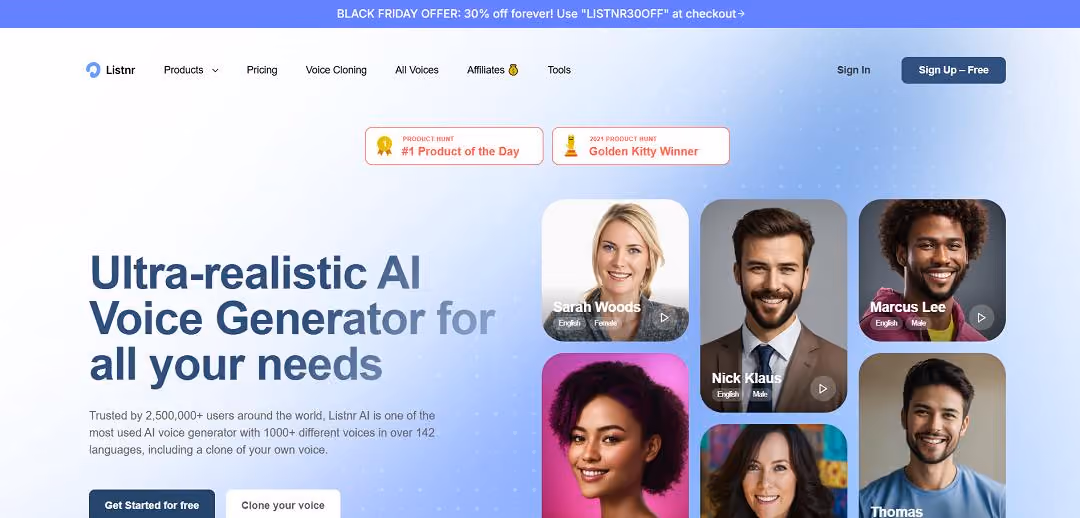 Listnr is an advanced AI-powered tool designed to transform text into lifelike voiceovers and engaging videos.
