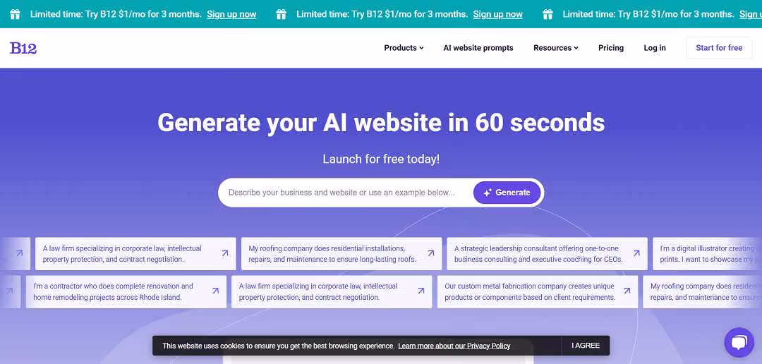 B12.io is a cutting-edge website builder tailored for professionals and businesses seeking to establish a robust online presence swiftly and efficiently.