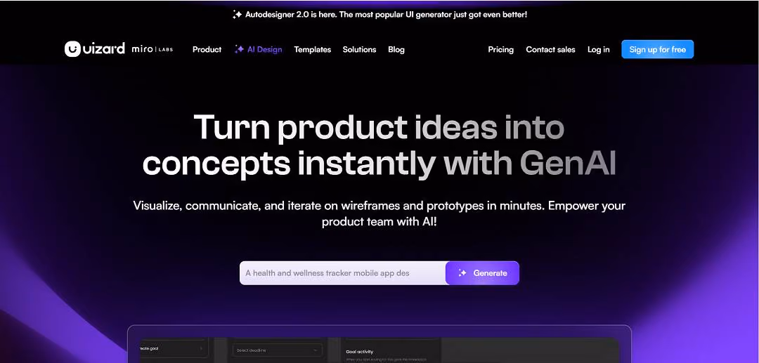 Uizard is an AI-driven design platform that redefines how user interfaces (UIs) are crafted for websites, mobile apps, and software.