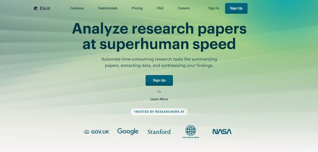 Elicit is an innovative AI research assistant that is transforming the academic research process.