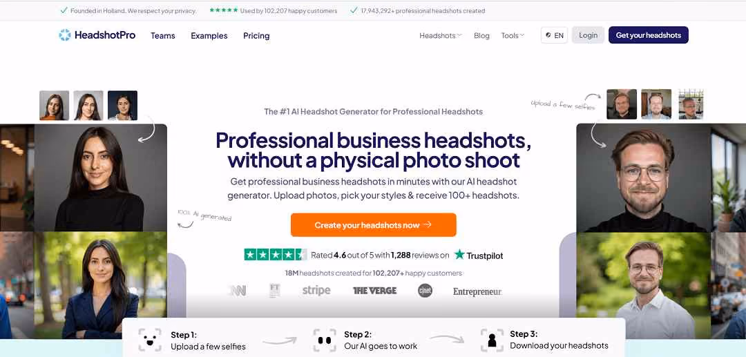 Headshot Pro is an AI-powered platform that generates professional-quality headshots without the need for a physical photoshoot.