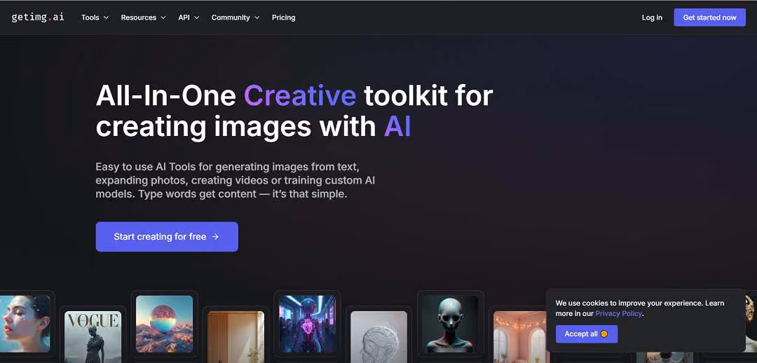 Getimg.ai is a comprehensive platform designed for anyone eager to harness the capabilities of Artificial Intelligence (AI) in the realm of image creation and editing.