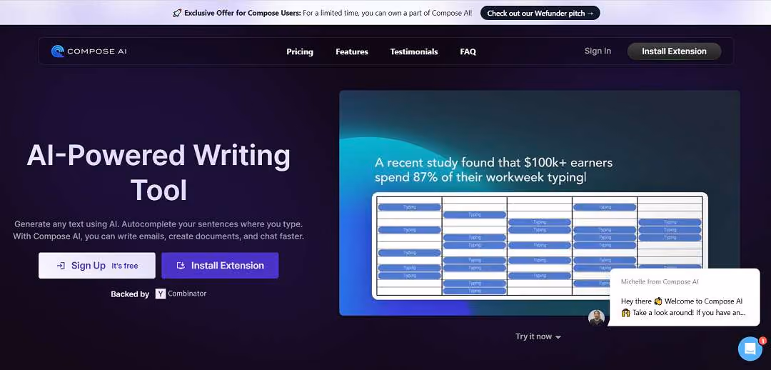Compose AI is an advanced AI writing assistant designed to optimize and simplify your writing process. 
