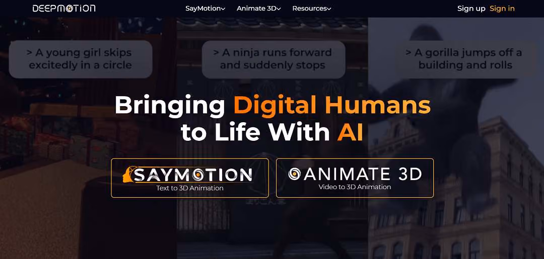 DeepMotion is an innovative AI-driven platform that transforms the creation and interaction with digital characters.