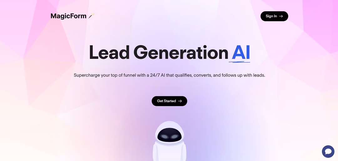 MagicForm is an AI-driven platform designed to enhance lead generation and customer engagement for businesses. 