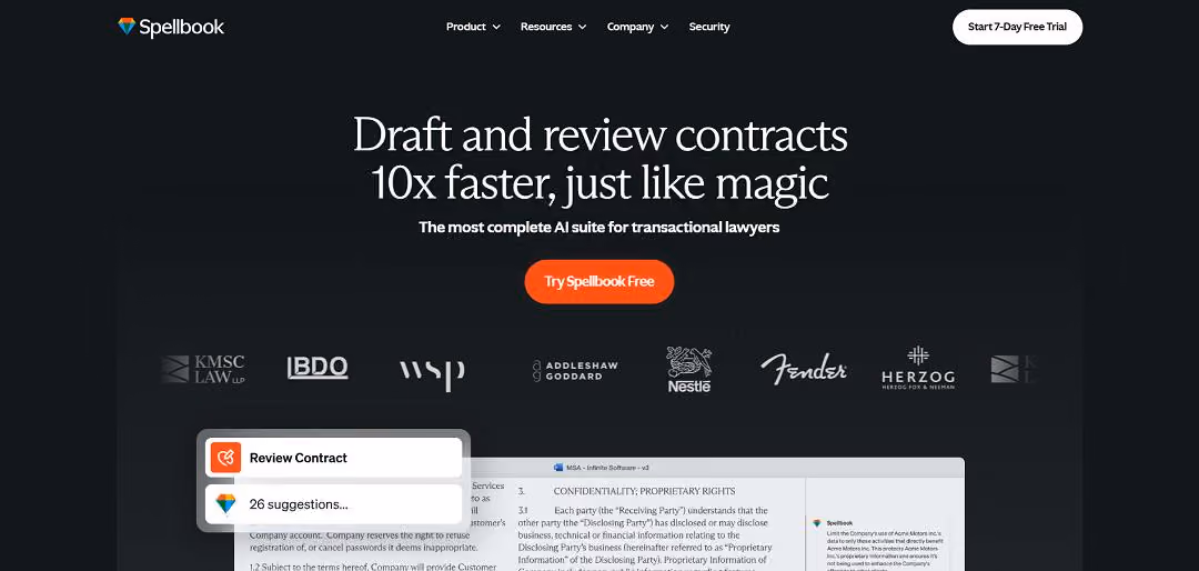 Spellbook is an AI-driven platform designed to enhance the efficiency and accuracy of contract drafting and review for legal professionals.