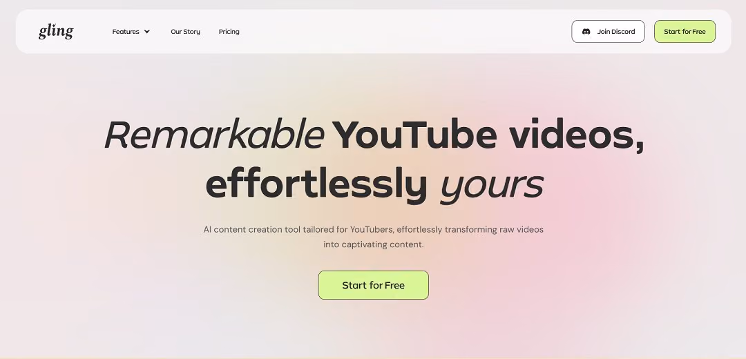 Gling AI is a cutting-edge video editing platform tailored for YouTube creators, aiming to simplify the editing process through advanced artificial intelligence