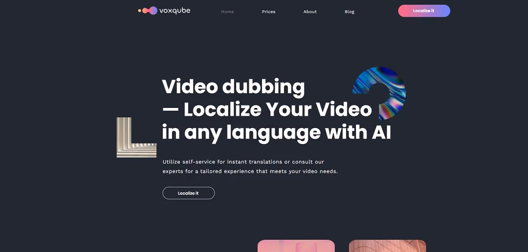 Voxqube is an AI-driven video localization platform that specializes in translating and adapting video content into multiple languages