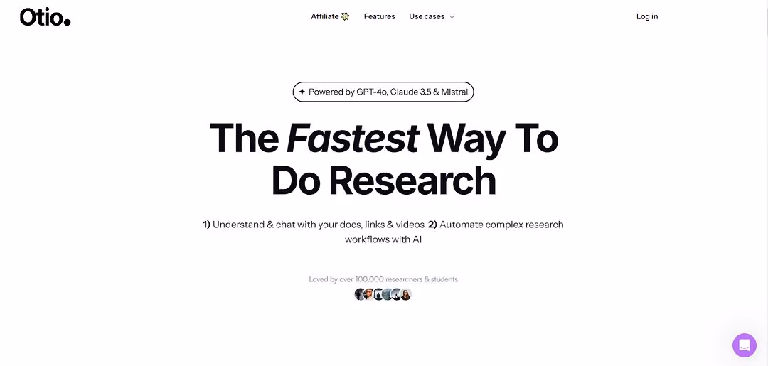 Otio is an AI-driven platform that enhances research and writing efficiency for students, researchers, and professionals.
