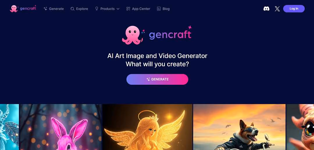 Gencraft is an AI-driven platform that enables users to create unique images and videos from text prompts.