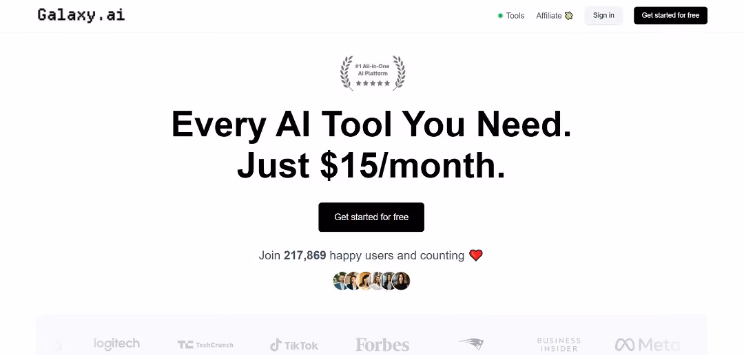 Galaxy.ai is a comprehensive artificial intelligence platform that unifies multiple AI tools into a single, user-friendly interface.