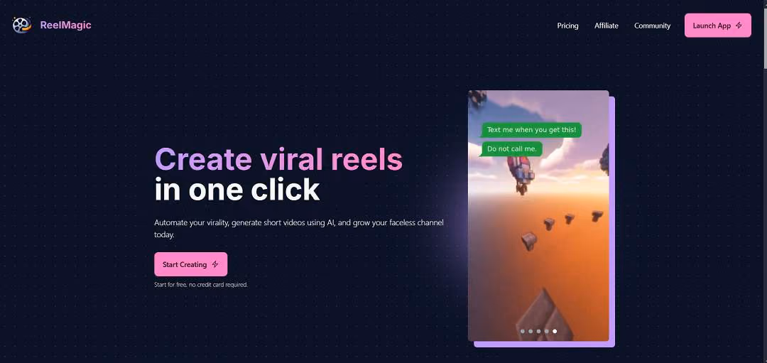 ReelMagic AI is a game-changer for content creators looking to produce engaging short-form videos effortlessly. This innovative platform is designed to help users generate high-quality, post-ready content in just minutes—no professional editing skills required.