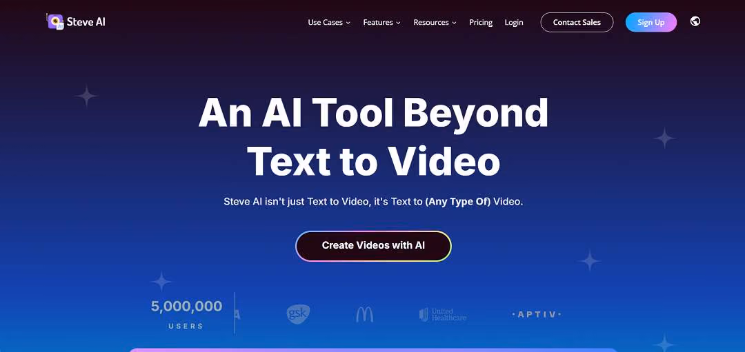 Steve AI is an advanced AI-powered video creation platform developed by Animaker Inc., designed to simplify the process of producing professional-quality videos.