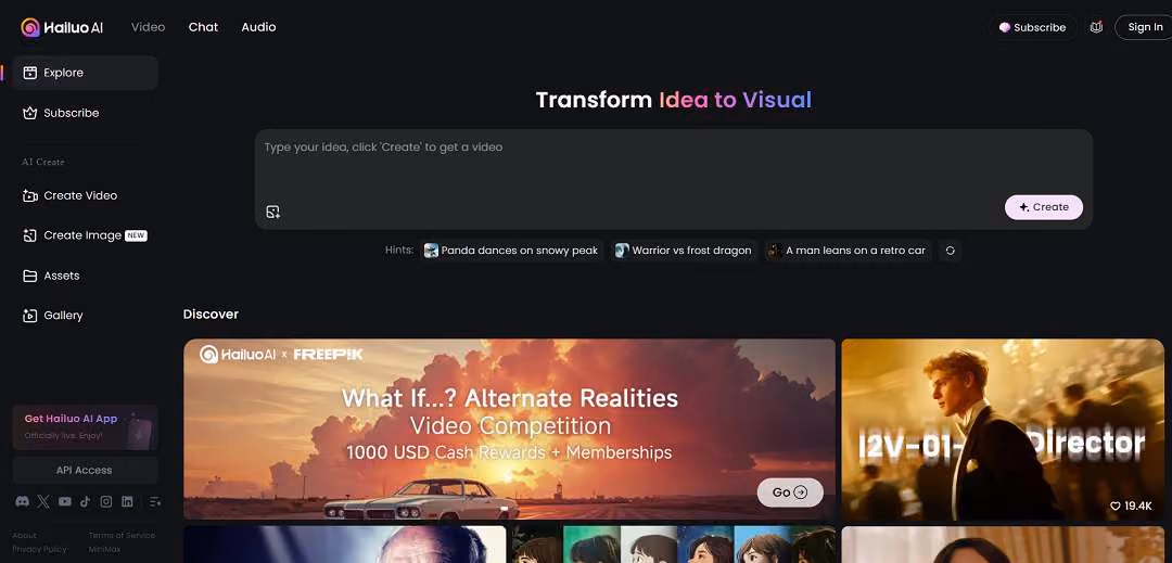 Hailuo AI stands out as a cutting-edge solution in the evolving world of AI-powered content creation. Designed to simplify the creative process, it enables users to bring their ideas to life by generating videos and images from simple text prompts.