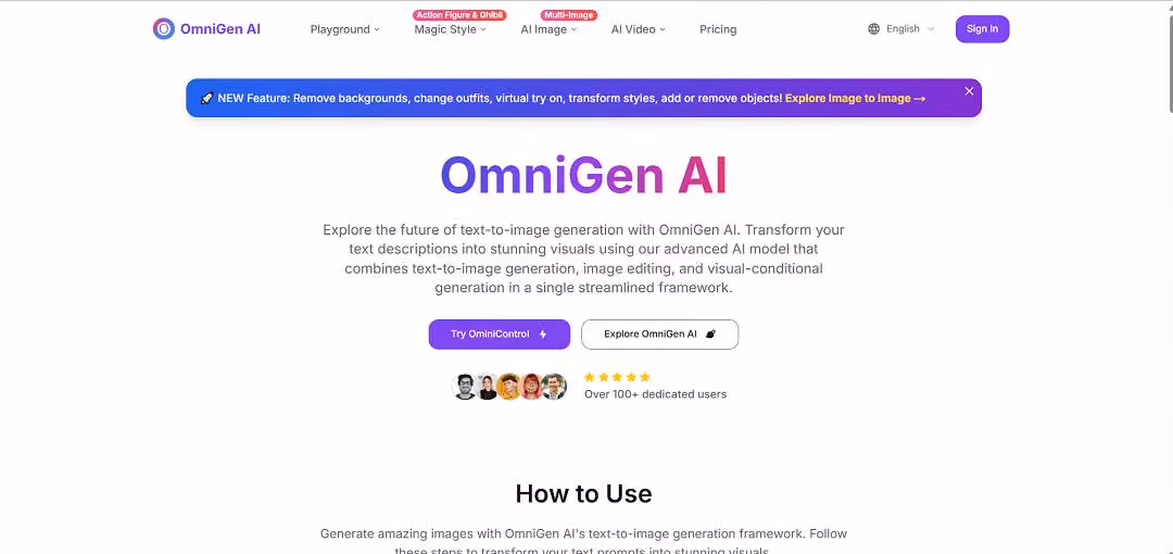 OmniGen AI is a powerful open-source image generation model designed to unify multiple generative tasks into a single streamlined framework.