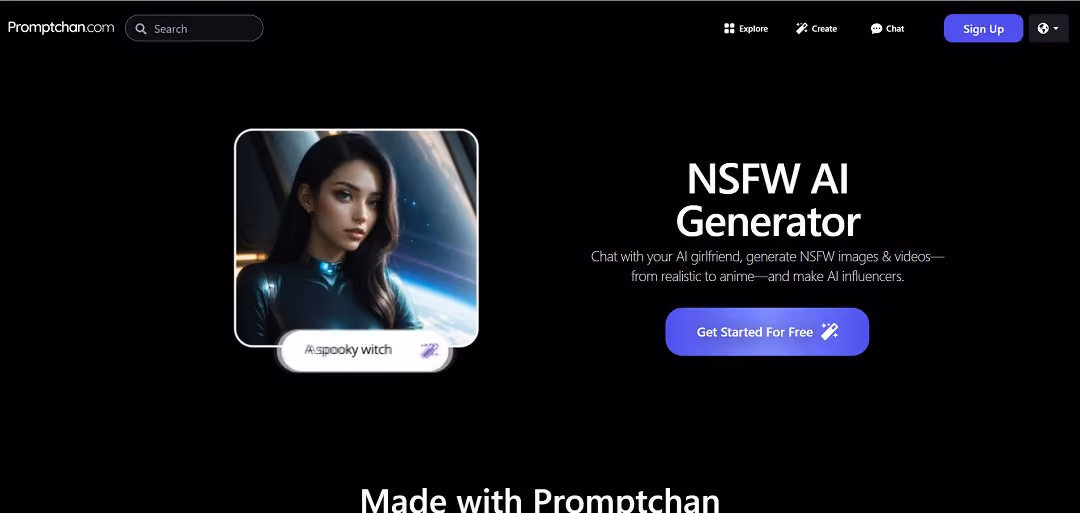Promptchan is an advanced AI platform designed for generating visually compelling and customizable content, especially within the NSFW or adult-themed category.