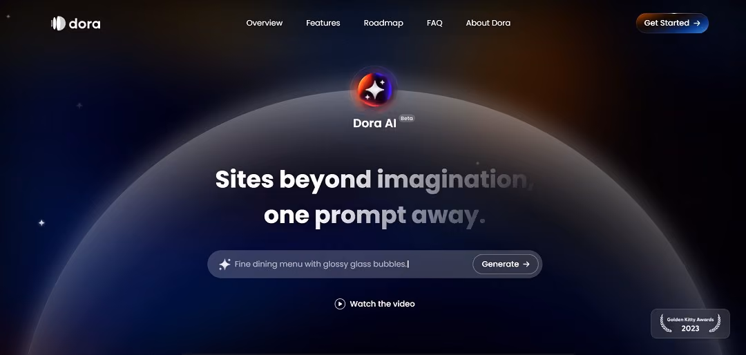 Dora AI is an innovative, no-code website builder that leverages the power of artificial intelligence to transform simple text prompts into fully functional websites.