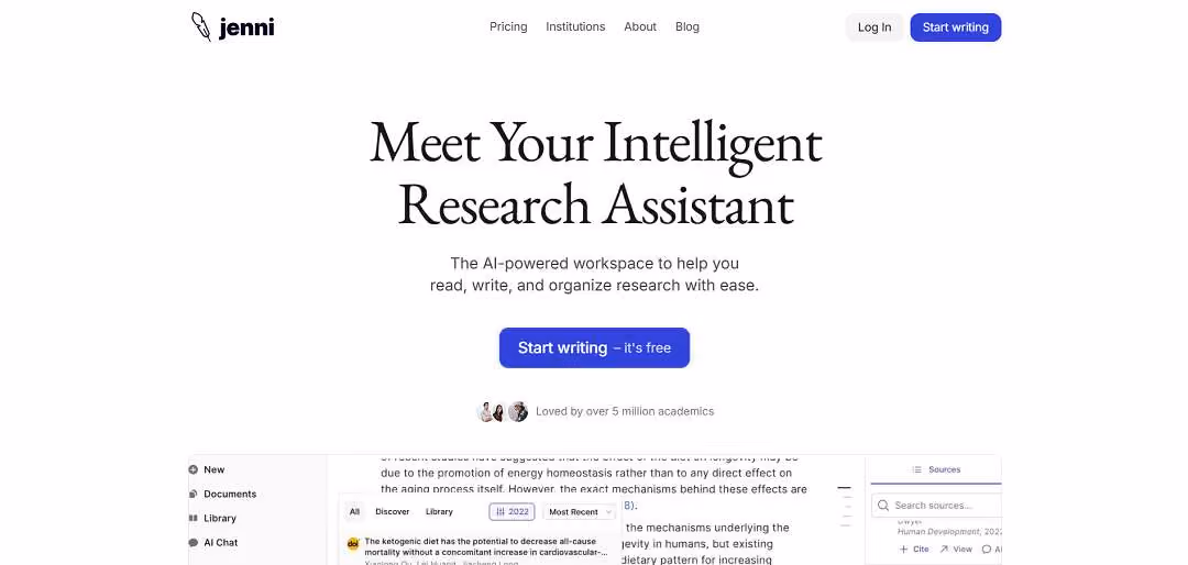 Jenni AI is an advanced AI-powered writing assistant designed to streamline the writing process, especially for students, researchers, and academic professionals.