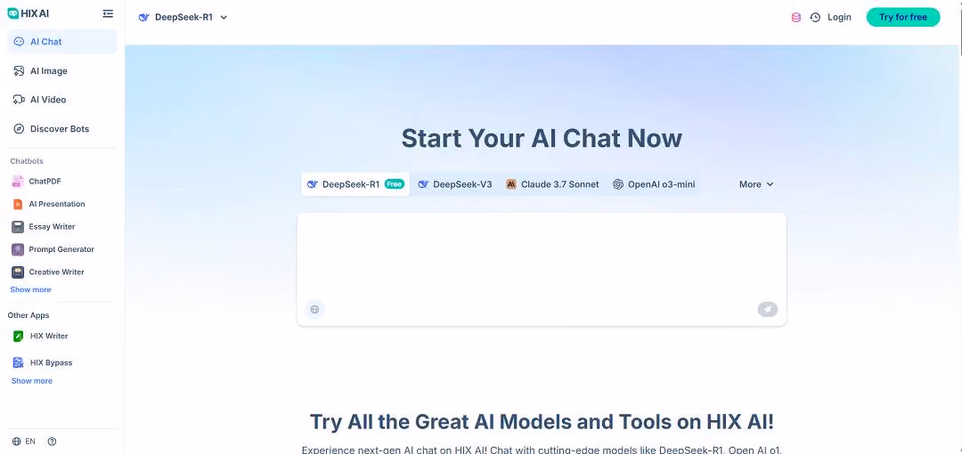 Hix AI is an all-in-one AI platform designed to simplify content creation, editing, and communication tasks for individuals and businesses.