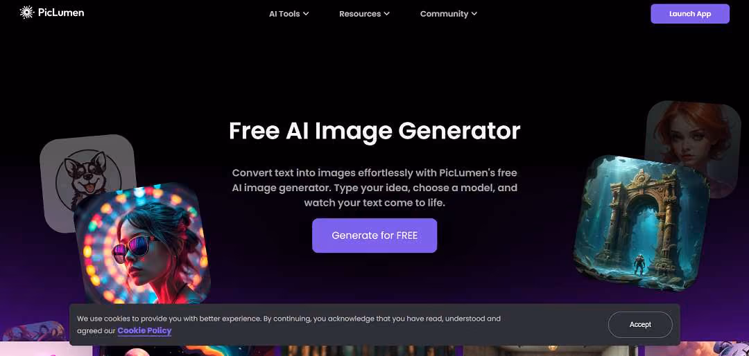 PicLumen is a free, user-friendly AI image generation platform that allows anyone to create stunning visuals using just a text prompt or an existing image.