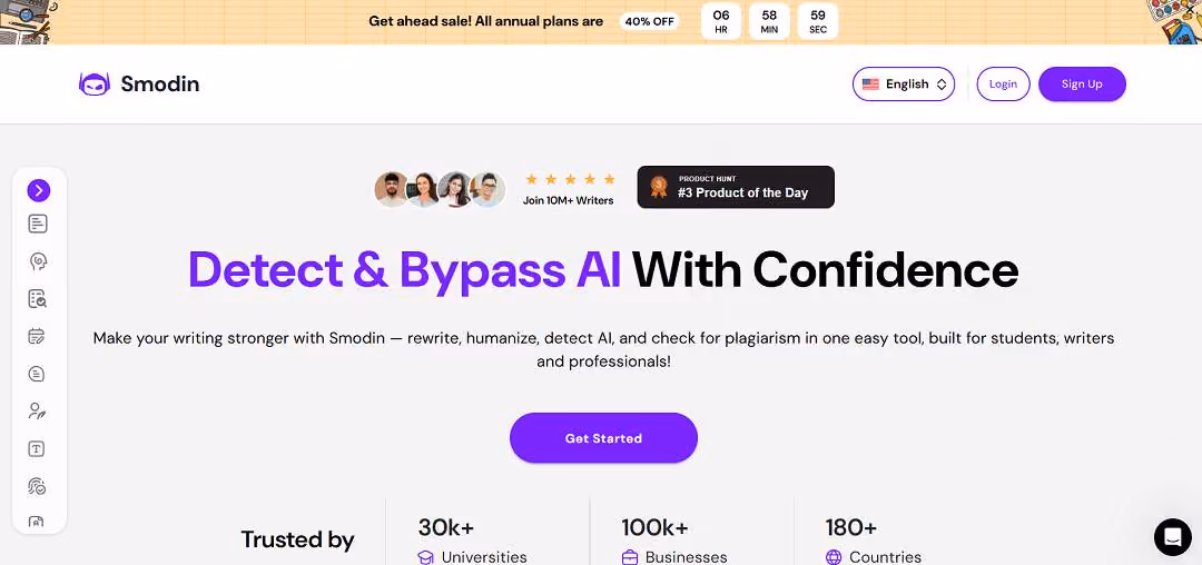 Smodin is an AI writing assistant built to make life easier for students, writers, educators, and anyone who works with words.