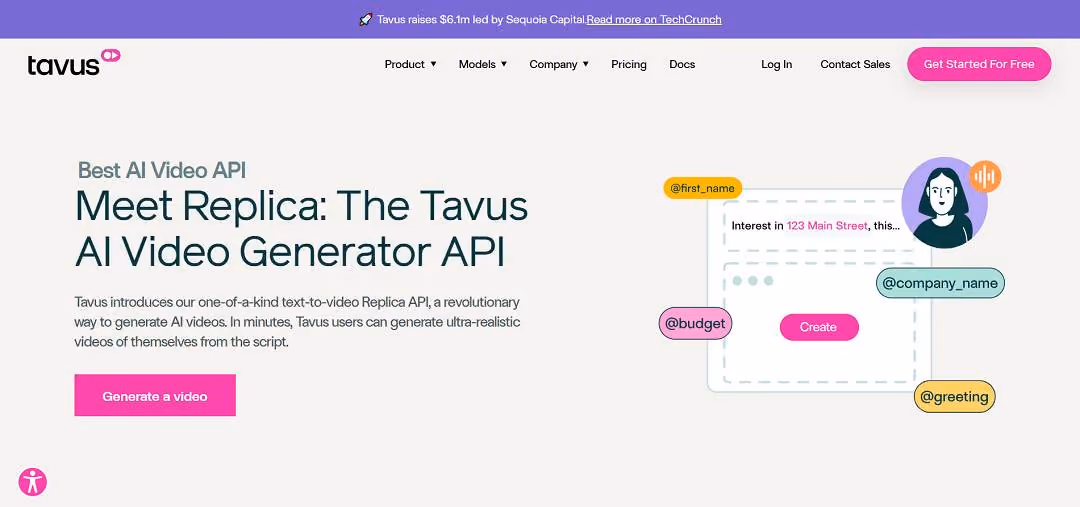 Tavus is a cutting-edge AI video platform designed to help businesses create hyper-personalized, human-like videos at scale using realistic avatars and conversational AI.