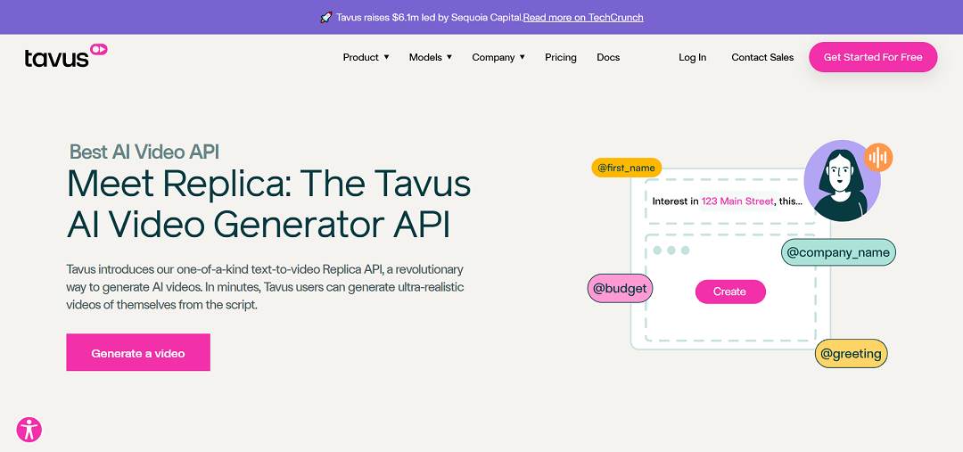 Tavus is a cutting-edge AI video platform designed to help businesses create hyper-personalized, human-like videos at scale using realistic avatars and conversational AI.
