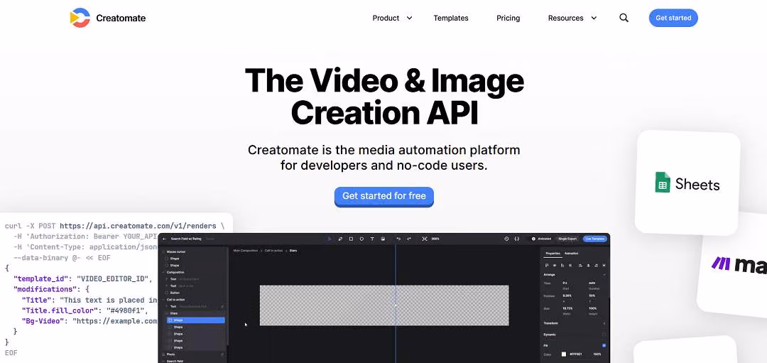 Creatomate is a powerful media automation platform that simplifies the process of creating dynamic videos, images, and GIFs at scale.