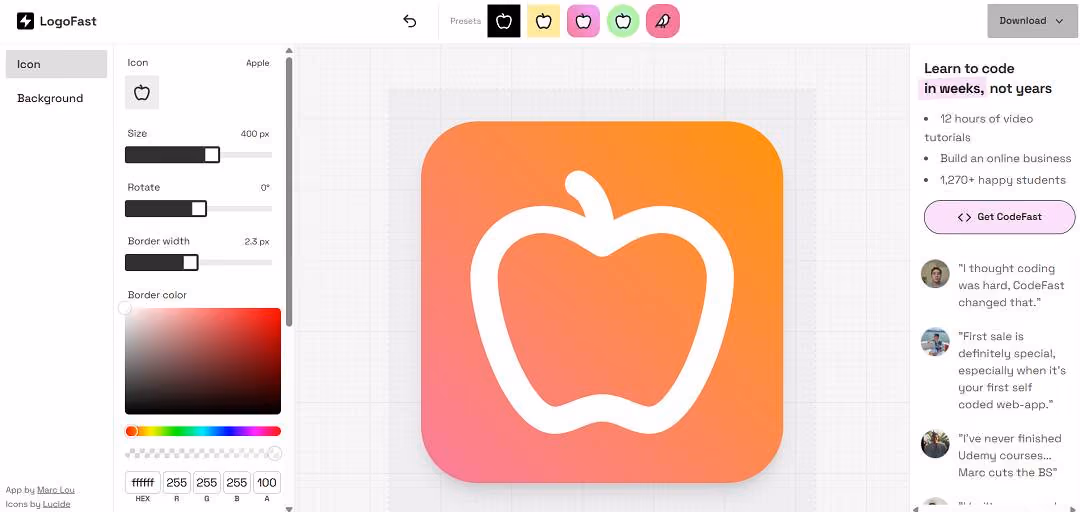 LogoFast is a free, browser-based AI logo generator that makes it easy for anyone to design professional-quality logos in just a few seconds.