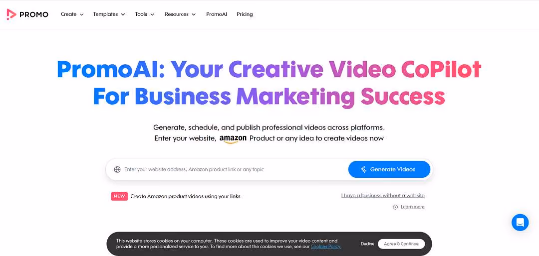Promo.com is a cloud-based video creation and marketing platform designed to help businesses, marketers, and agencies produce professional videos quickly and easily. 